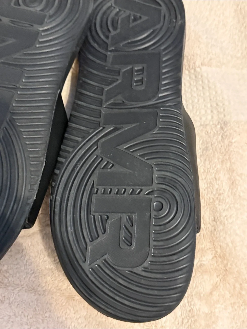 Under Armour Black Slide Sandals with White Logo